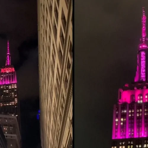Homenaje rosa a Dolly Parton en uno de los edificios más emblemáticos de Nueva York